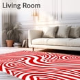 thumbnail image 2 of ODIKA 6'x9' Machine Washable Non-Slip Area Rug, Cane Stripe Latch Kit Peppermint Swirl Seasonal High Traffic Rug, Red, 738419, 2 of 7