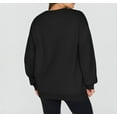 thumbnail image 4 of dGslk Women's Oversized Crewneck Sweatshirt Long Sleeve Pullover Soft Loose Fit Casual Solid Color Top for Fall Winter Black L, 4 of 4