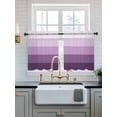 thumbnail image 2 of Purple Ombre Tier Curtains 36 Inch Length,Sheer Curtains for Bedroom Living Room Window Modern Abstract Art Farmhouse Striped Rod Pocket Drapes Kitchen Curtains Small Half Window 27.5"x36" 2 Panels, 2 of 6