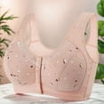 thumbnail image 6 of Yokua Wide Strap Floral Bra for Elderly Women Front Closure Full Coverage Brassiere, 6 of 16