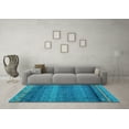 thumbnail image 3 of Ahgly Company Indoor Rectangle Abstract Light Blue Modern Area Rugs, 2' x 4', 3 of 4