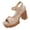 Beige, variant on Beach Sandals, Woman Summer Sandals, Women's Block Heel Sandals, Platform Heel Sandals, Chunky Heel Shoes, Women Square Toe Studded Platform High Heel Sandal With Buckle Straps, Black 6