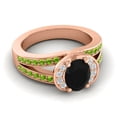 thumbnail image 3 of 2.35 Ct Oval Cut Black Onyx & Peridot Gemstone Latest Anniversary Ring for Women Solid 14K Rose Gold Size 6.5 by Diamond-Capitals, 3 of 8