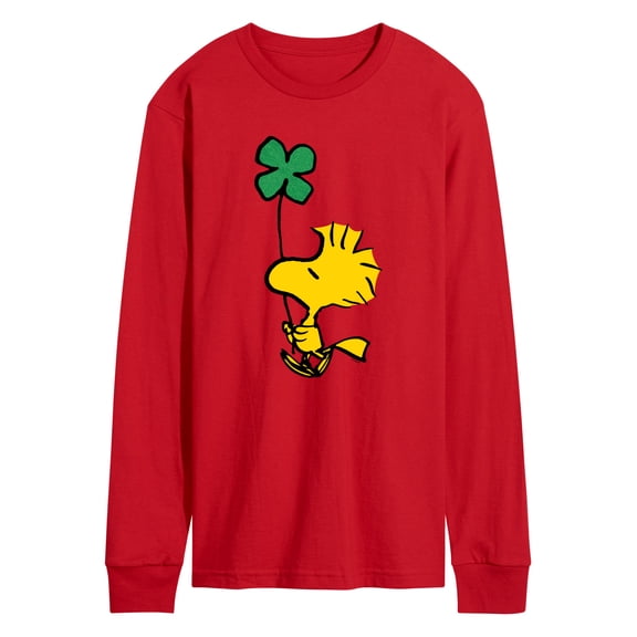 Peanuts - Woodstock Shamrock Green Glitter - Men's Long Sleeve Graphic T-Shirt