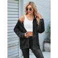 thumbnail image 4 of Denim Jacket for Women Button Down Vintage Distressed Blue Jean Jacket Black Grey XL, 4 of 9