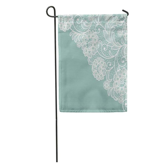 SIDONKU Wedding Vintage Lace Doily Antique Birthday Celebration Crafts Crochet Elegance Garden Flag Decorative Flag House Banner 28x40 inch