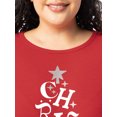 thumbnail image 4 of Holiday Time Women's and Women’s Plus Christmas Waffle Graphic Tee with Long-Sleeves, Sizes S-3XL, 1X-2X, 4 of 9