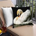 thumbnail image 1 of Ahgly Company Animals Swan Coussin Extérieur, 18 Pouces par 18 Pouces, 1 of 6