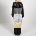 thumbnail image 3 of Gibobby Mono Bombachos Pijamas de manga larga de lana artificial para mujer Casual Color sólido Cremallera Suelta con capucha Mono Pijamas Casual Invierno Cálido Orejas lindas(Negro， XL), 3 of 5