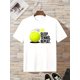thumbnail image 1 of Boys' "Eat Casual Tennis Repeat" Cotton T-Shirt, Casual Summer Tee with Tennis Ball Graphic, Soft & Breathable Fabric, Round Neck, Regular Fit, 1 of 6