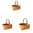 thumbnail image 1 of Portable Handmade Rattan Storage Container Storage Basket Houseware Storage Basket Wooden Woven Storage Basket with Handle(Small), 1 of 2