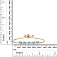 thumbnail image 2 of Gem Stone King 2.68 Ct Blue Apatite White Created Sapphire 18K Rose Gold Plated Silver Tennis Bracelet for Women, 2 of 3