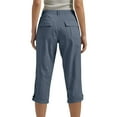thumbnail image 4 of Athletic Capris for Womens High Waisted Put On Strech Cargo Pants Light Breathable Joggers Capri Pants Cuffed Hem Work Trousers Hiking Outdoor Track Sweatpants with Pockets, 4 of 7