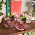 thumbnail image 5 of Viski Beau Lowball Tumblers, Drinking Glasses, Glass Cups, 11oz Set of 4, 5 of 10