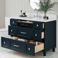 thumbnail image 2 of ARIEL Monroe 49 Inch Single Oval Sink Bathroom Vanity With Pure White Quartz Countertop 1.5 Inch Edge In Midnight Blue, 2 of 8