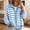 Light Blue, variant on Fengqque Lady's Winter Long-sleeved Button-down Knitted Cardigan With Striped Sweater Coat