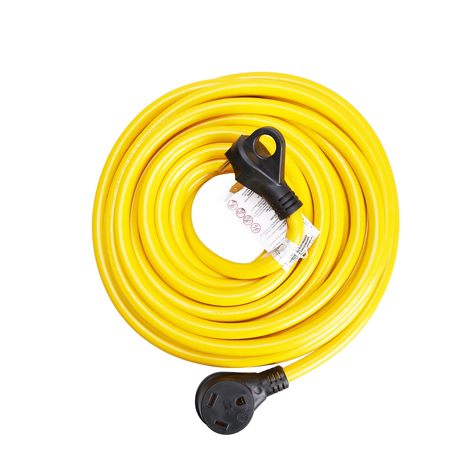 50' 30 Amp RV Extension Cord, Plug with handles