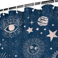 thumbnail image 4 of Bathroom Shower Curtain Gothic Steampunk Celestial Theme, Waterproof Fabric with Moon, Sun, Star, Eyes, Astral Cosmic Art, 72x84 Curtain with Hooks, Ideal for Apartment or Airbnb, 4 of 5