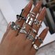 thumbnail image 2 of LATS-anillo cruzado Chapado en plata para mujer, sortija Vintage, gótico, Punk, Steampunk, cara Llorona, mariposa, Rana, conjuntos de anillos, joyería de fiesta, moda, 2 of 4