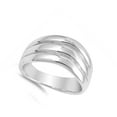 thumbnail image 4 of Wide Curved Grooved High Polish Wedding Ring 925 Sterling Silver Band Jewelry Female Male Size 10, 4 of 4