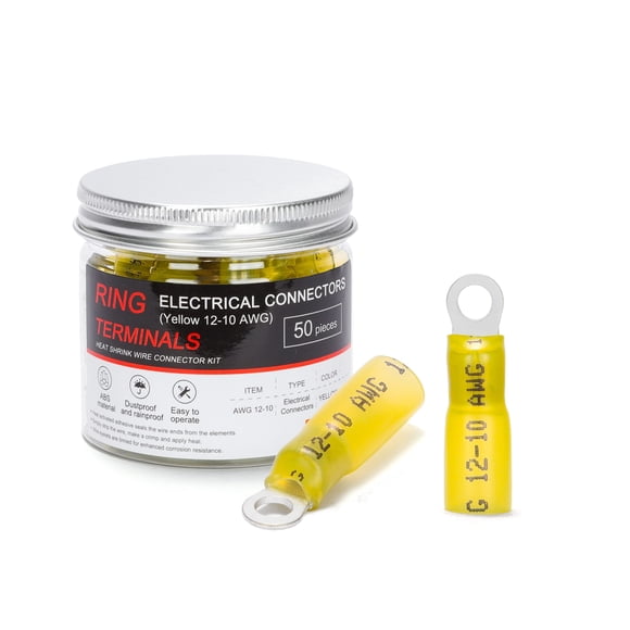 Conectores eléctricos HKS Ring Terminals #8 Yellow 12-10 AWG