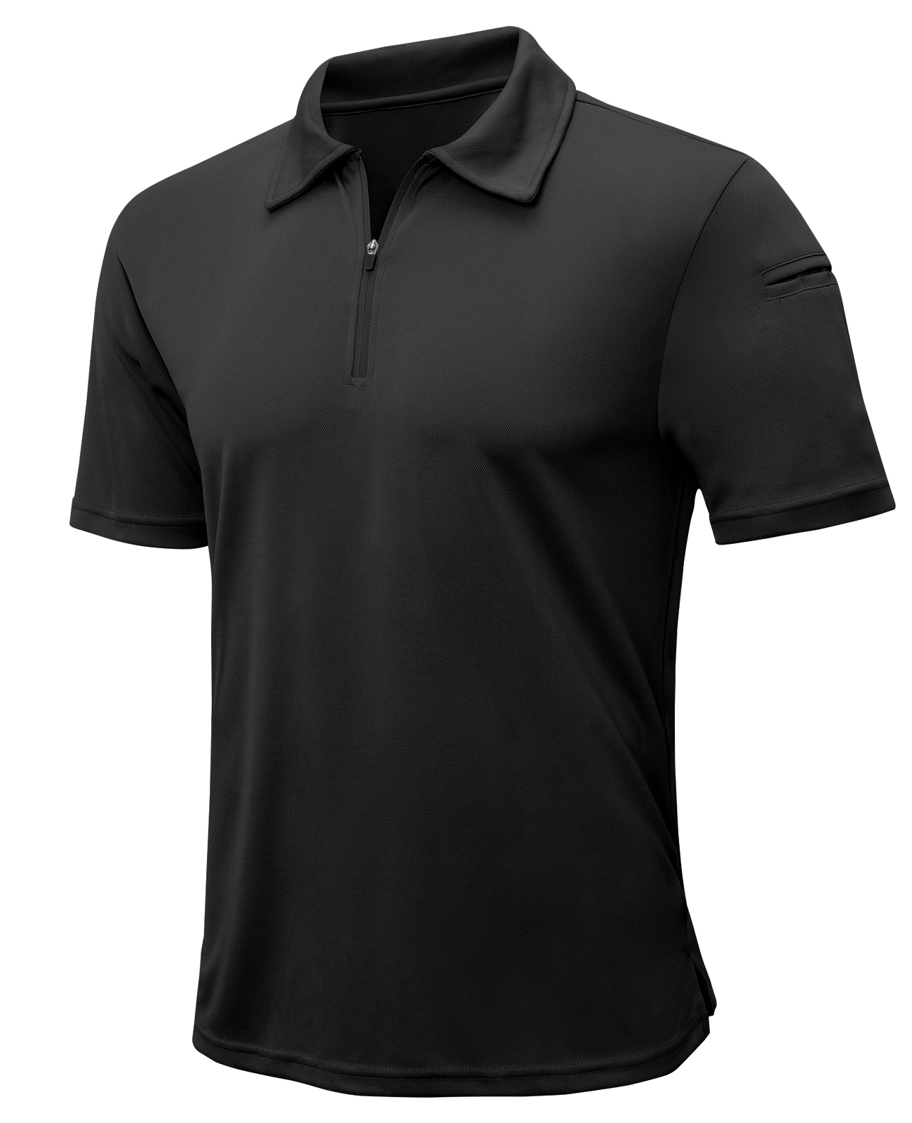 Men Quarter Zipper Polo Shirt Golf Shirt Cotton Solid T Shirt Menwear