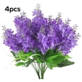 thumbnail image 1 of Flores artificiales de simulación, decoración floral, centro de mesa para el hogar, boda, flor falsa, púrpura claro 5 cabezas 4 piezas Speravity HA9057-01B, 1 of 6