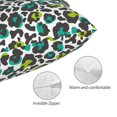 thumbnail image 3 of Zufioo Green Leopard Print Double-Sided Throw Pillow Cover, Pillow Protector Home Decor - With Hidden Zipper, Suitable for Bedroom, Living Room, Car Interior-14"x20", 3 of 6
