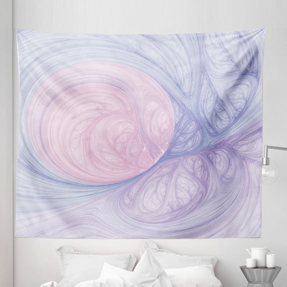 Purple Tapestry, Abstract Style Fractal Enigmatic Hole with Bizarre Ornamental Eternity Theme, Fabric Wall Hanging Decor for Bedroom Living Room Dorm, 5 Sizes, Purple Pink, by Ambesonne