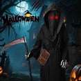 thumbnail image 5 of Alaiyaky Grim Reaper Costume, Halloween Scary Grim Reaper Fancy Dress with Scythe Glowing Glasses, Grim Reaper Costume Scary Halloween Costume, 5 of 7