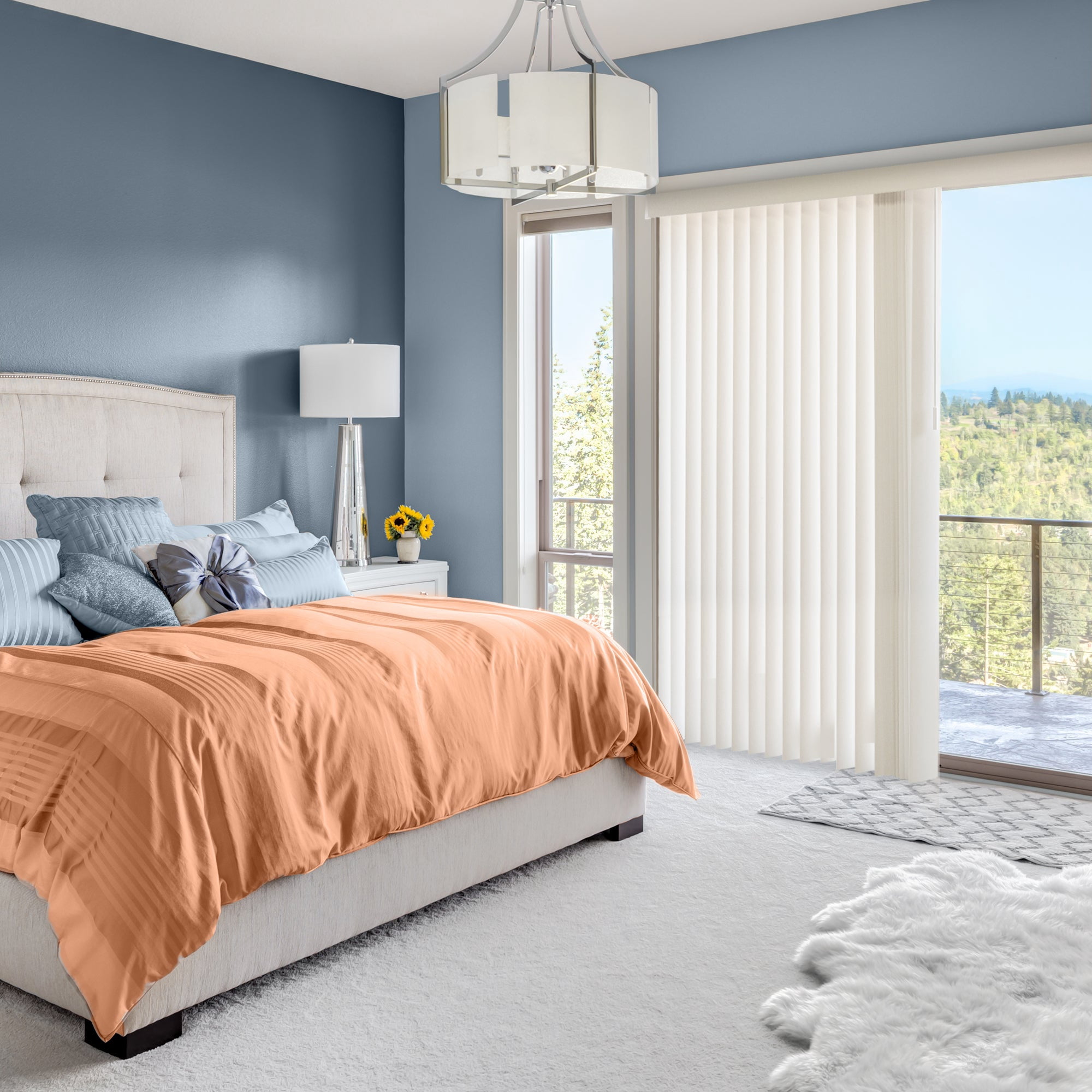 YELLOW BLINDS Cream Cordless PVC Vertical Blinds for Large Windows & Sliding Glass Doors, 78” W x 84” H, Light Filtering or Room Darkening, Easy Install, Modern Valance, Moisture-Resistant Shades
