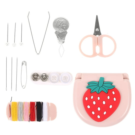 Raindrops 1 Set Mini Sewing Kit Travel Size Pink Sewing Products for Professionals and Enthusiasts