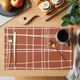 thumbnail image 2 of Orange White Striped Placemats Set of 12 Navy Indigo Contemporary Minimalist Art Place Mats Indoor Wipeable Table Mats Washable Dining Table Placemats for Kitchen Holiday Party Home Decor 13x19 Inch, 2 of 9
