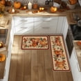 thumbnail image 3 of Sm:)e Pumpkin Corn Linen Fall Kitchen Rugs and Mats, 17x29Inch and 17x47 Inch, Non Slip Mat for Porch Patio Hallway, 3 of 6