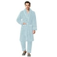 thumbnail image 5 of Couples Pajamas Matching Sets Unisex Soft Plush Robe Cozy Warm Bathrobe Fuzzy Female Long Spa Robe Sleepwear Long Sleeve Loungewear with Pockets 2 Piece Mint Green M, 5 of 5