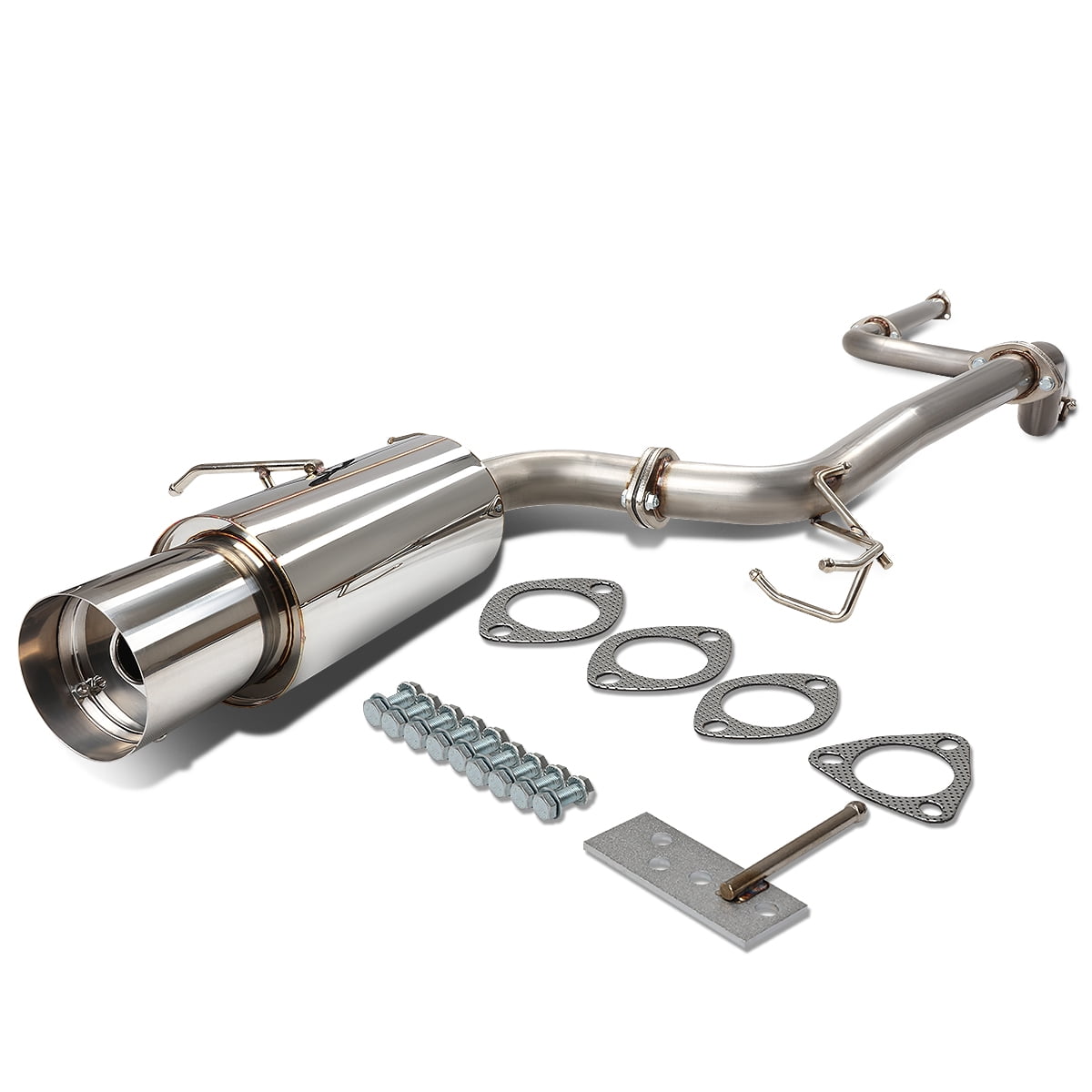 BLACK Rxmotor 2.5 to 3 Piping Catback Exhaust System with 4.5 N1 Burn Tip For Acura Integra Ls Rs Gs