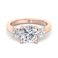 thumbnail image 2 of Hollywood - Moissanite Cushion Cut Lab Diamond Engagement Ring With Round Sidestones, 2 of 5