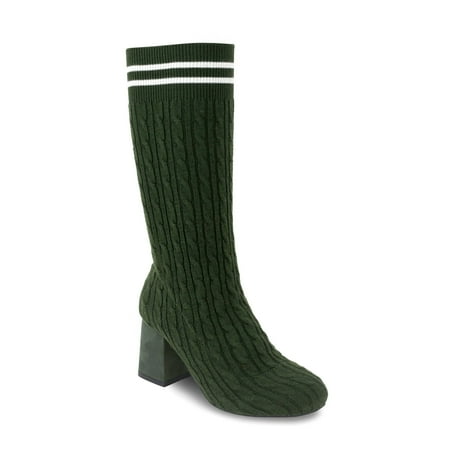 Olivia Miller 'Cunningham' Chunky Heel Knit Sweater Booties