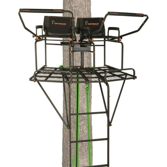 OL'MAN 18’ Skyscraper Wraparound 2-Person Jaw & Truss Ladder Stand