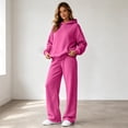 thumbnail image 7 of WULMLEO Women's 2 Piece Sets Matching Hooded Sweatshirts and Wide Leg Sweatpants Fitted Tracksuit Set Casual Oversized Going Out Sweatsuit Outfits Hot Pink S, 7 of 7