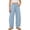 Blue, variant on SHTXOZHI Wide Leg Pants for Girls Loose Elastic High Waist Pants Solid Color Beach Vacation Bottoms with Pockets
