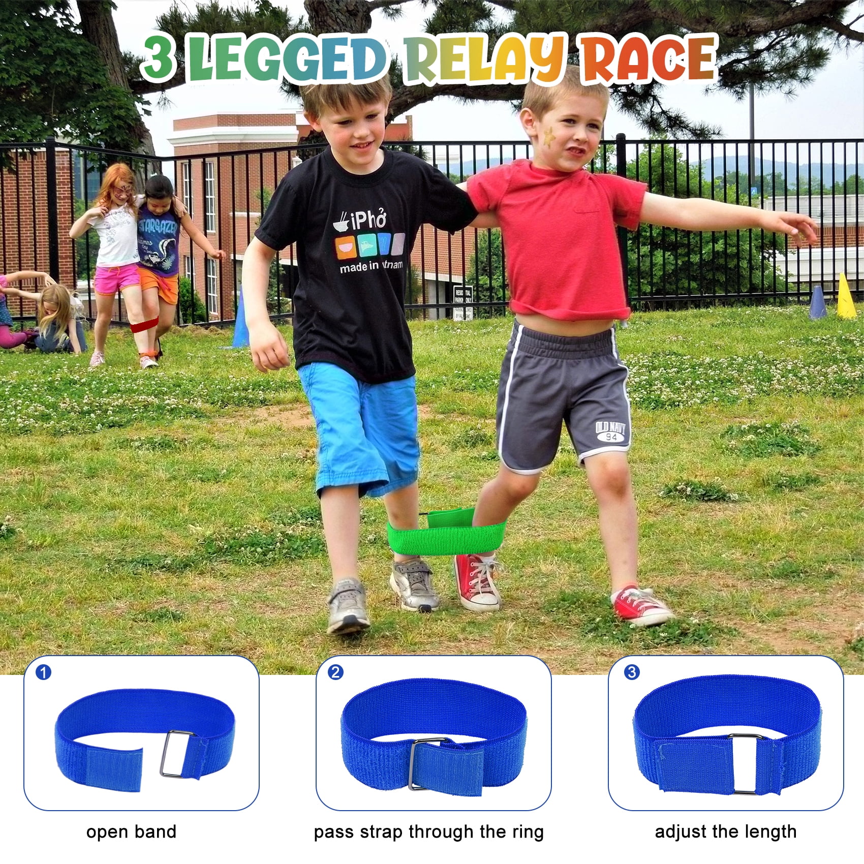 Zsiparty 29 Pcs Potato Sack Race Bags, 3 Legged Race Bands, Summer Toys Outdoor Games for Kids & Family