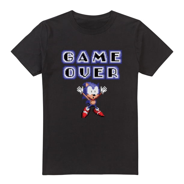 Sonic The Hedgehog - Camiseta Game Over para Hombre (Negro)