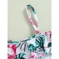 thumbnail image 6 of Bagilaanoe Little Girls One-Piece Swimsuit Flower Print Sleeveless Spaghetti Strap Swimwear 2T 3T 4T 5T 6T 7T Kids Bathing Suit Beachwear, 6 of 9