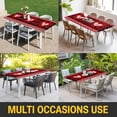 thumbnail image 5 of Valentine's Day Table Cloths for 5 Foot Rectangle Tables, Red Love Heart Roses Romantic Modern Art Patio Waterproof Elastic Fitted Tablecloths, Washable Rectangular Table Cover for Camping, 5 of 8