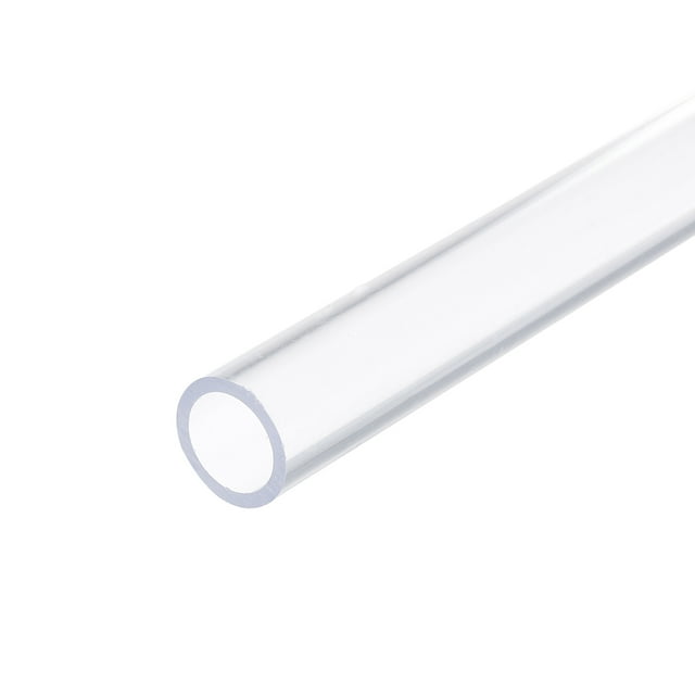 Tubo Rígido de PVC Transparente Uxcell 15mm(5/8") ID 20mm(3/4") OD 12" Alta Resistencia para Tubería de Agua, Acuario, Tanque de Peces, Transparente