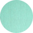 thumbnail image 1 of Ahgly Company Indoor Round Solid Turquoise Blue Modern Area Rugs, 3' Round, 1 of 4