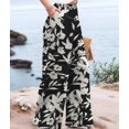 thumbnail image 5 of Women'S Pants Casual Button Up High Waisted Wide Leg Trousers Black Flower L, 5 of 7