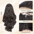 thumbnail image 6 of Creamily Long Lace Front Brown Wig for Women，Synthetic 13*3 Brown Wavy Wig for Party Use 28inch, 6 of 9