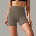 thumbnail image 5 of Women's Solid Color Yoga Shorts - Double Brushed, High Waist Compression, Three-Quarter Length, Nylon Spandex, XS-XL Sizes, Workout/Pilates, 5 of 6